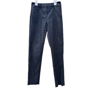 The Slim Ankle navy blue polka dot pants size 10
